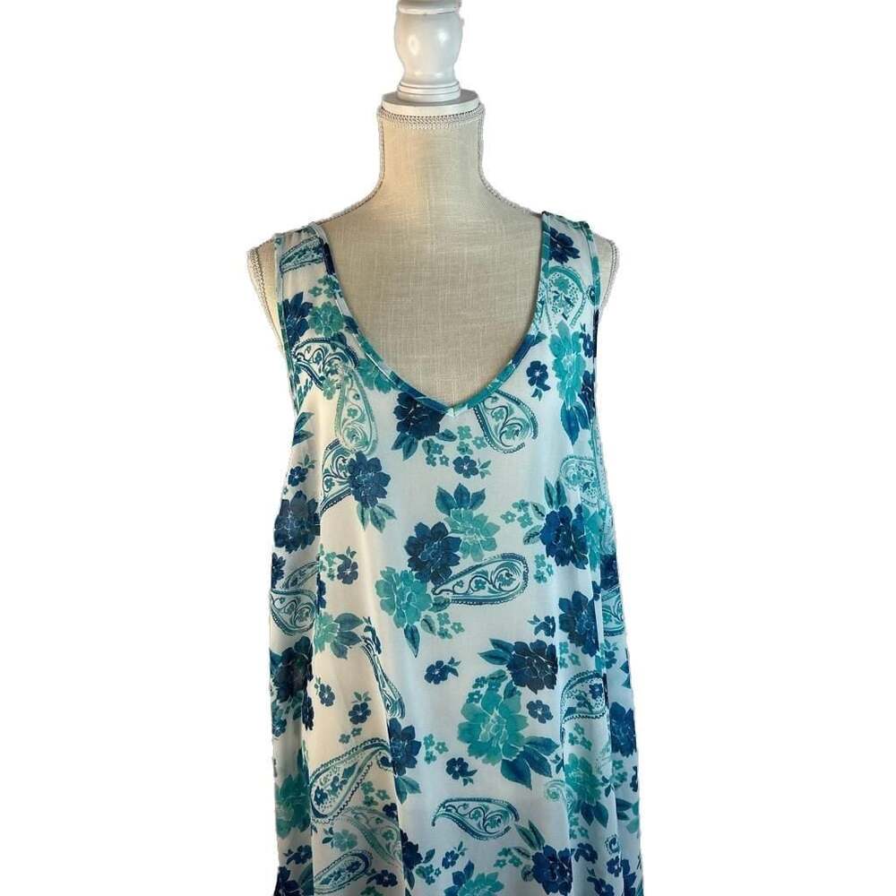 Torrid Floral Paisley Sheer Chiffon Tank Hi-Lo Top Plus Size 2X